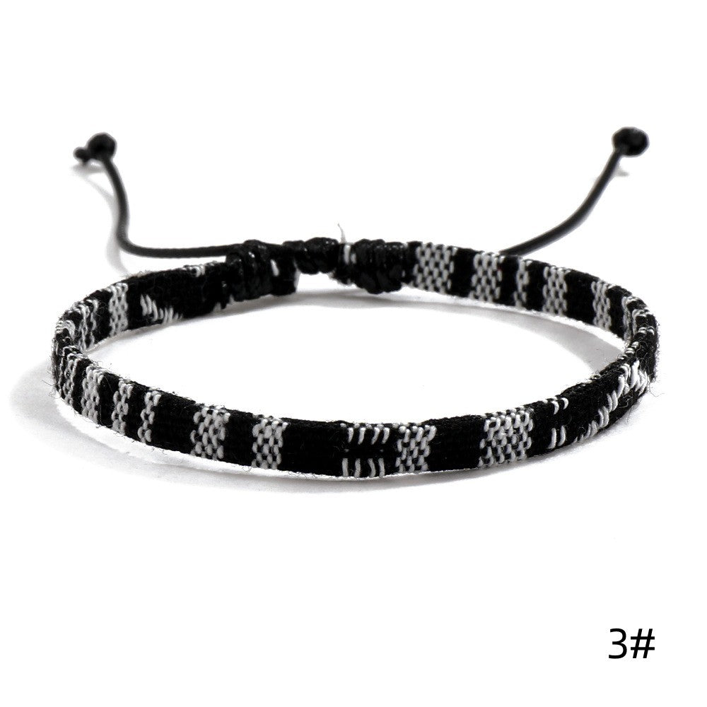 Bohemian Style Linen Fabric Woven Bracelet Eco-Friendly All match Friendship