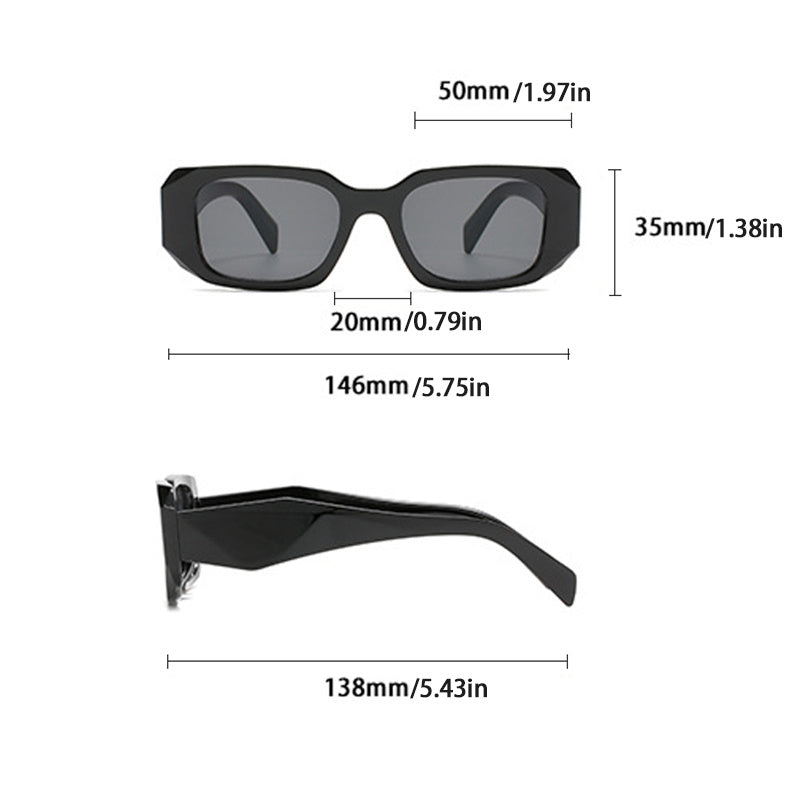 Rectangle Sunglasses Men Women Hiphop Block Glasses Beach Party Club UV400