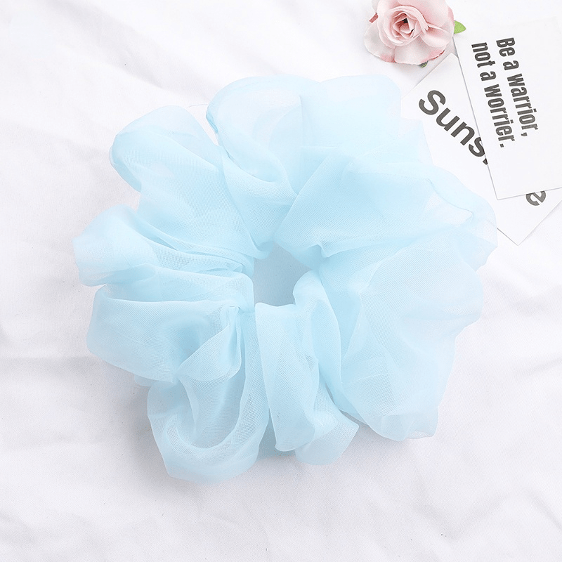 Y2K Bright Yarn Scrunchies Hair Tie Solid Silk Accessories