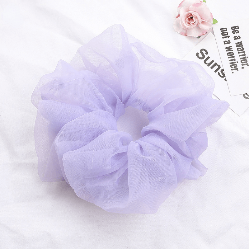 Y2K Bright Yarn Scrunchies Hair Tie Solid Silk Accessories