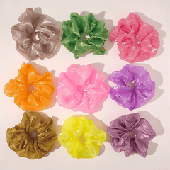 Y2K Bright Yarn Scrunchies Hair Tie Solid Silk Accessories