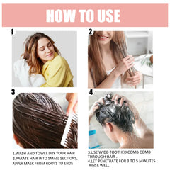 50g Coconut Bomb Hair Mask Repairs Dry & Damaged Hair, Makes Hair Smooth