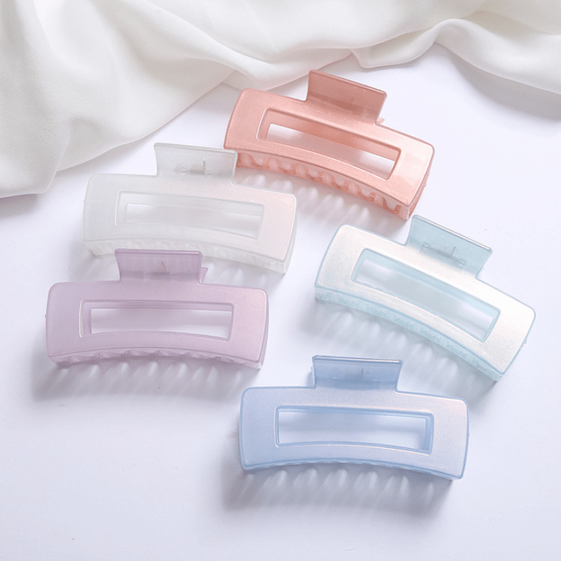 5pc Pearlescent Rectangle Hair Claw for Women