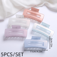 5pc Pearlescent Rectangle Hair Claw for Women