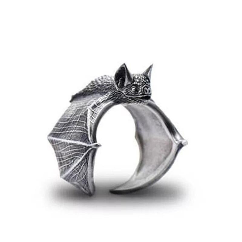 Retro Punk Style Bat Ring Halloween Ring Men