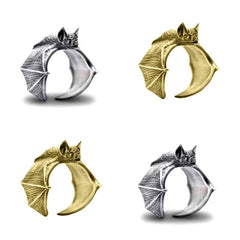 Retro Punk Style Bat Ring Halloween Ring Men