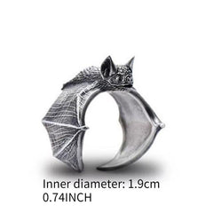 Retro Punk Style Bat Ring Halloween Ring Men