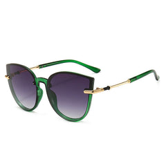 Cat Eye Sunglasses Mod Gradient Lens Metal Temple Glasses UV400