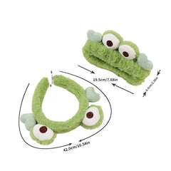 2pcs Cartoon Frog Headband Stretchy Flurry Headdress Hair Accessories