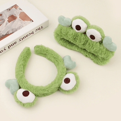 2pcs Cartoon Frog Headband Stretchy Flurry Headdress Hair Accessories