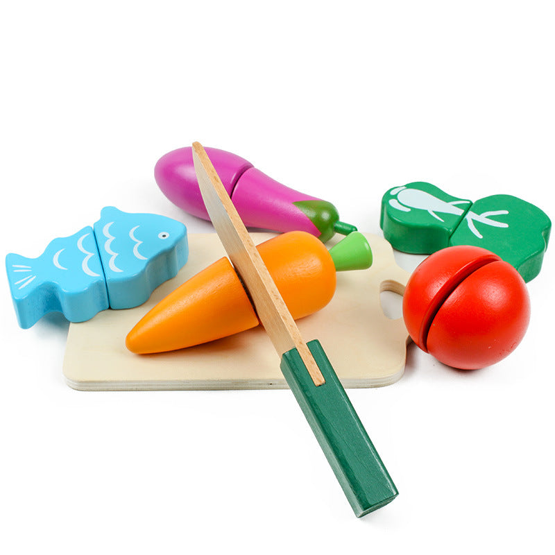 Kids' Deluxe Play Kitchen Set with Cutting Play Food Pretend Fruits & Vegetables