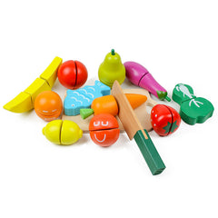 Kids' Deluxe Play Kitchen Set with Cutting Play Food Pretend Fruits & Vegetables