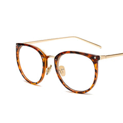 Round Glasses For Women Men Vintage Classic Metal Flat Mirror Eyeglasses