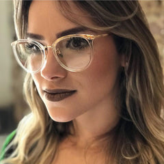 Round Glasses For Women Men Vintage Classic Metal Flat Mirror Eyeglasses