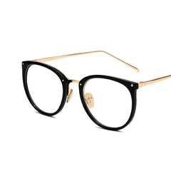 Round Glasses For Women Men Vintage Classic Metal Flat Mirror Eyeglasses