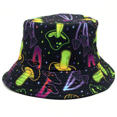 Colorful Mushroom Print Bucket Hat Hip Hop Lightweight Couple Basin Hat