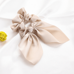 Solid Bow Scarf Scrunchies Hair Tie Satin Style Hair Rope Ponytail Holder