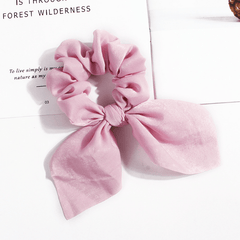 Solid Bow Scarf Scrunchies Hair Tie Satin Style Hair Rope Ponytail Holder