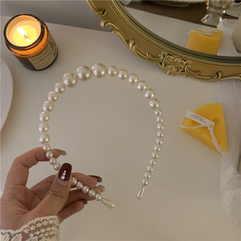 Faux Pearl Decor Headband Retro Style Hair Accessory Lady Women Girls