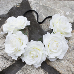 Hawaiian Stretchy Rose Flower Headband Elastic Head Hoop Floral Crown