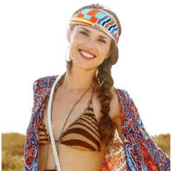Bohemian Print Headband Yoga Sports Hairband Elastic Twisted Knot Turban