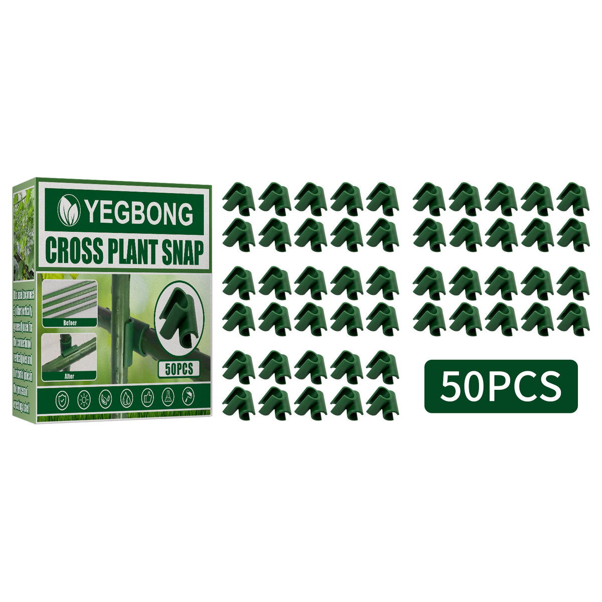 50pcs Cross Buckle Plant Support Gardening Pole Climbing Vine Frame