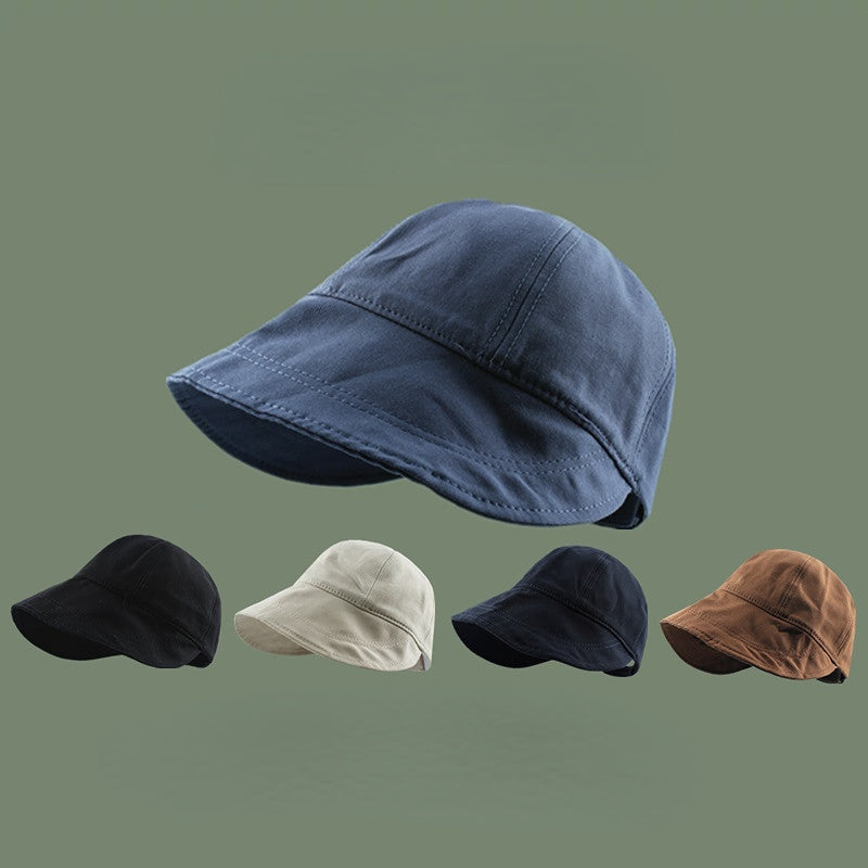 Women's Ponytail Cotton Sun Hat UV Protection Bucket Hat