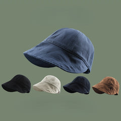 Women's Ponytail Cotton Sun Hat UV Protection Bucket Hat