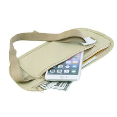 Portable Storage Bag Zipper Solid Bag Passport Waist Bag