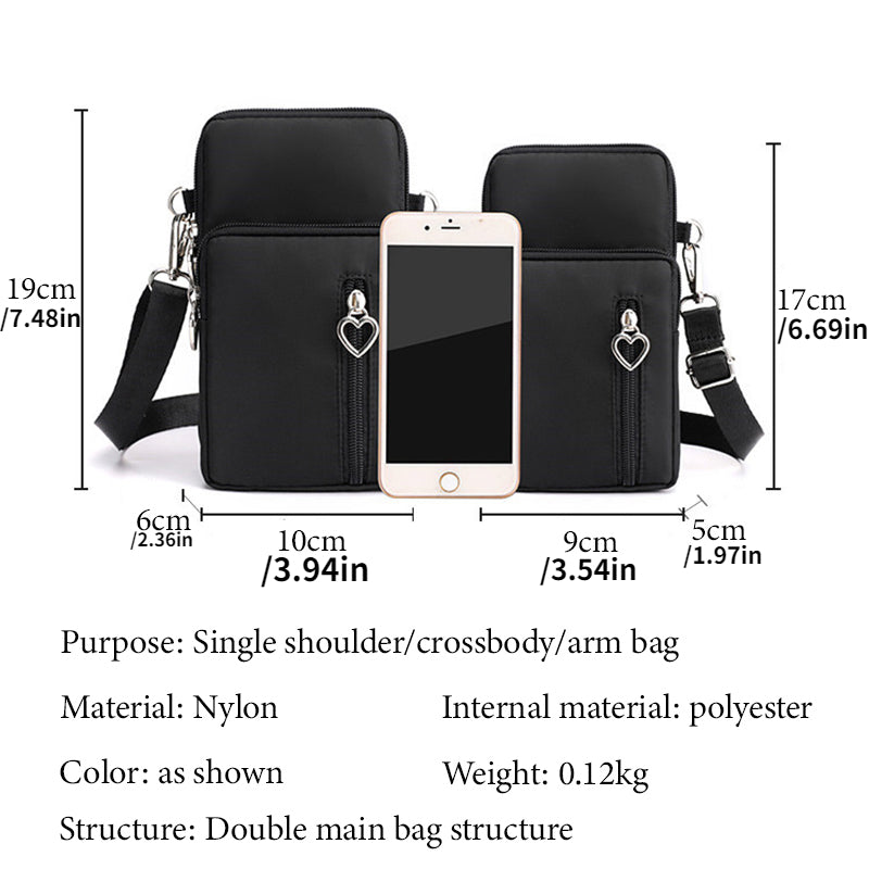 Minimalist Crossbody Bag Zipper Shoulder Bag Outdoor Phone Bag