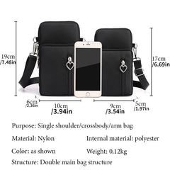Minimalist Crossbody Bag Zipper Shoulder Bag Outdoor Phone Bag