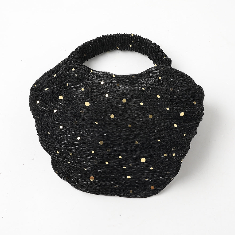 Sequin Decor Wide Brim Headband Elastic Head Hoop Stretchy Hair Band Women