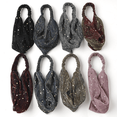 Sequin Decor Wide Brim Headband Elastic Head Hoop Stretchy Hair Band Women