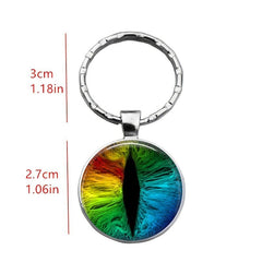 Rainbow Horse Eye Pupil Time Gemstone Keychain Necklace