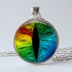 Rainbow Horse Eye Pupil Time Gemstone Keychain Necklace