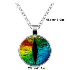 Rainbow Horse Eye Pupil Time Gemstone Keychain Necklace