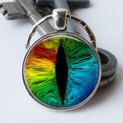 Rainbow Horse Eye Pupil Time Gemstone Keychain Necklace