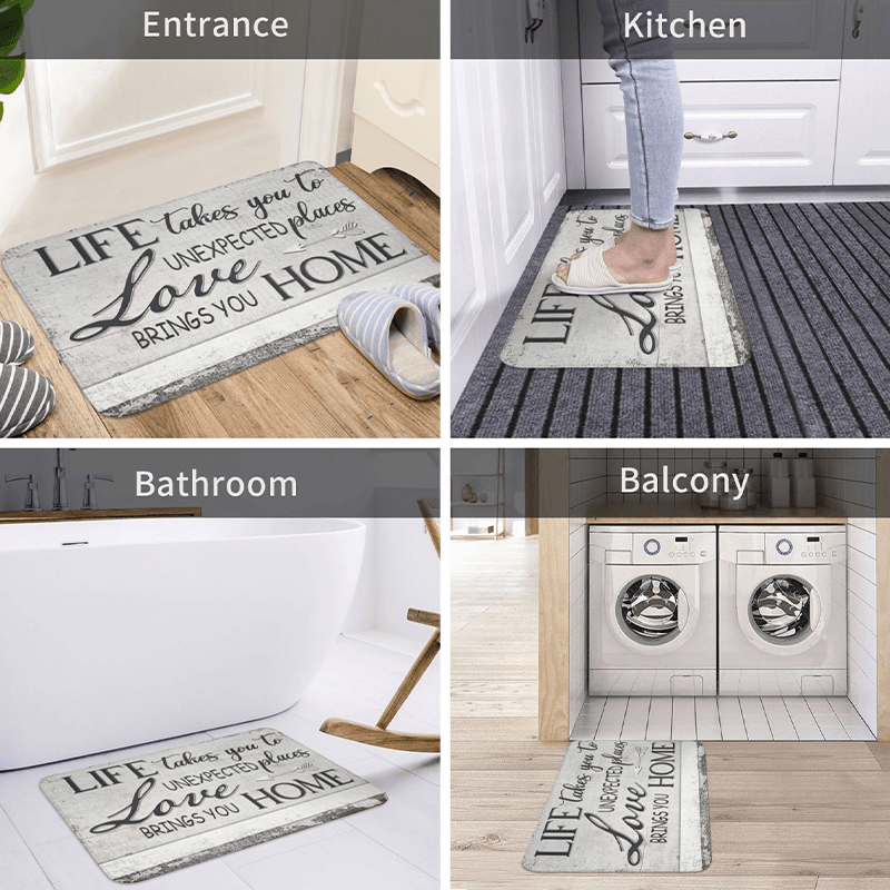 Love At Life & Home Flannel Bath Mat Modern Bathroom Rug