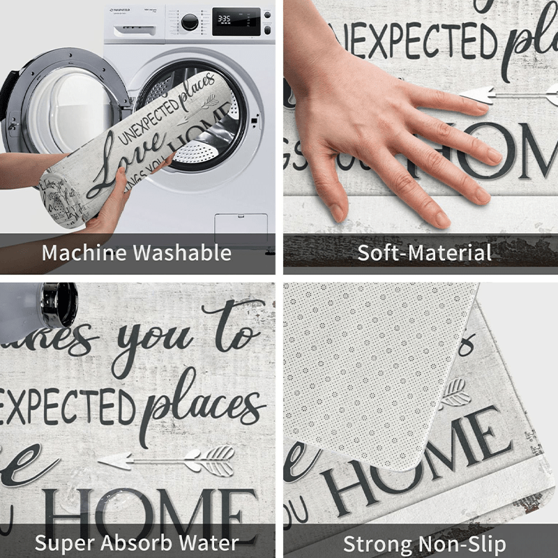 Love At Life & Home Flannel Bath Mat Modern Bathroom Rug