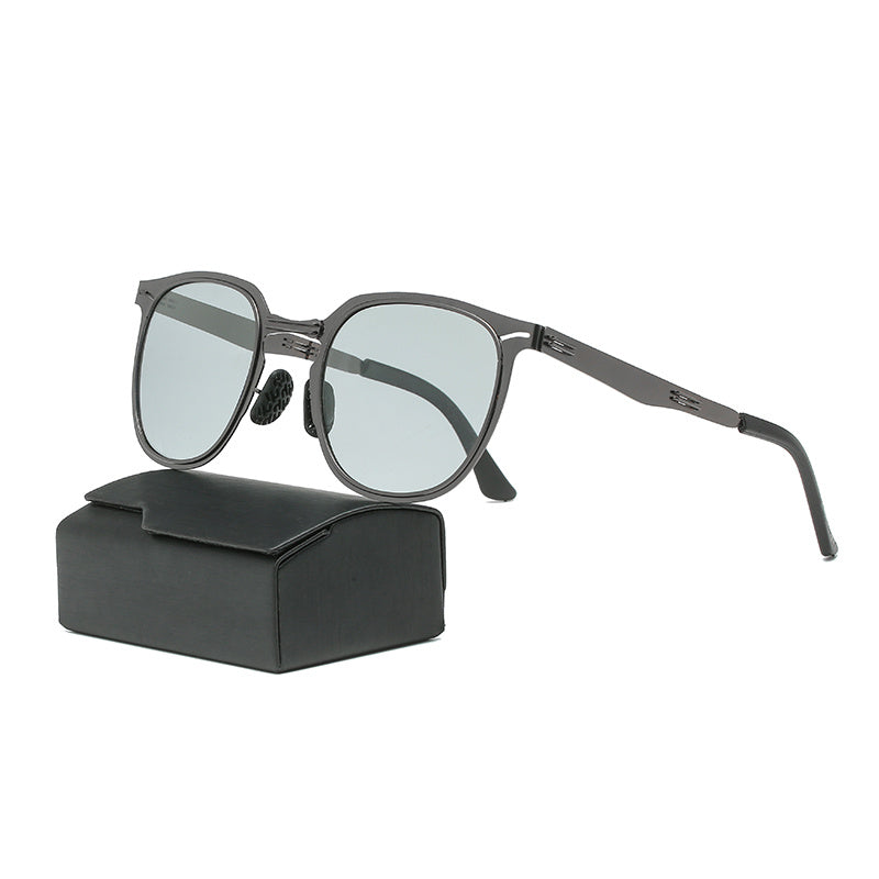 BY003 Polarized Driving Sunglasses UV400 Metal Frame Business Retro