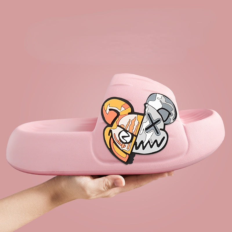 Men's Anime Print Non Slip Platform Slides Soft Sole Cloud Slides