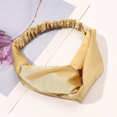 Solid Cross Knotted Headband Satin Headwear for Women