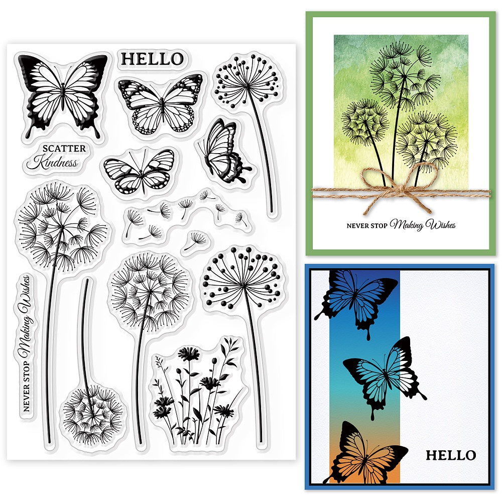 1 Sheet PVC Dandelion Pattern Stamps DIY Scrapbooking Decorative Cards Making