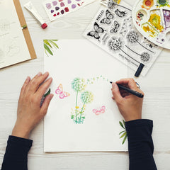 1 Sheet PVC Dandelion Pattern Stamps DIY Scrapbooking Decorative Cards Making