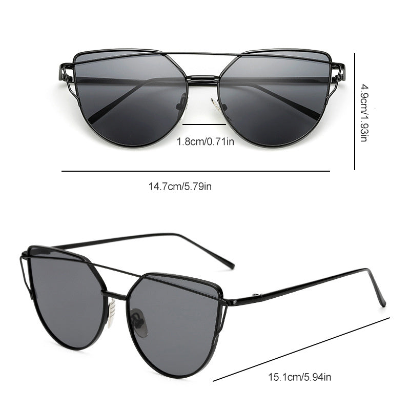 Reflective Sunglasses Metal Frame Colorful Film Men's Casual