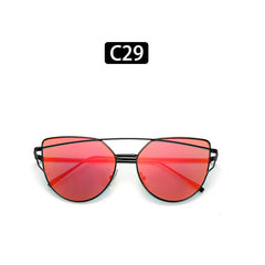 Reflective Sunglasses Metal Frame Colorful Film Men's Casual