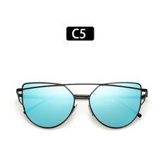 Reflective Sunglasses Metal Frame Colorful Film Men's Casual