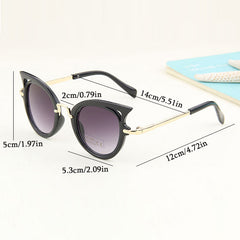 Cat Eye Sunglasses Casual Gradient Lens Metal Temple UV400