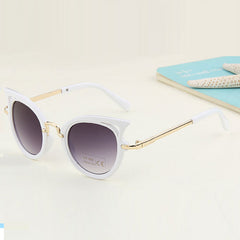 Cat Eye Sunglasses Casual Gradient Lens Metal Temple UV400