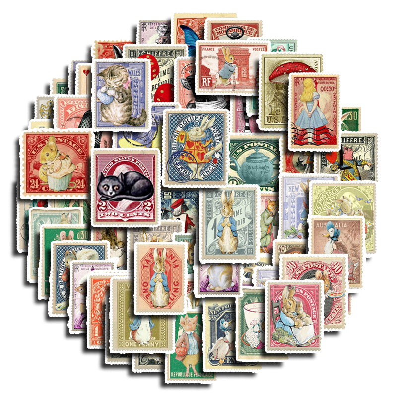 62pcs Alice Garden DIY Stickers for Kids and Students